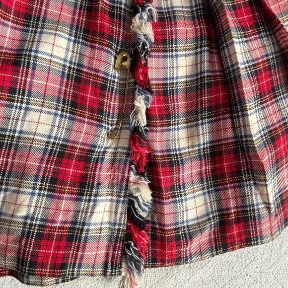 1950s 1960s Girl's Tartan Plaid Pleated Wrap Around Skirt Scottish Style - Picture 5 of 8